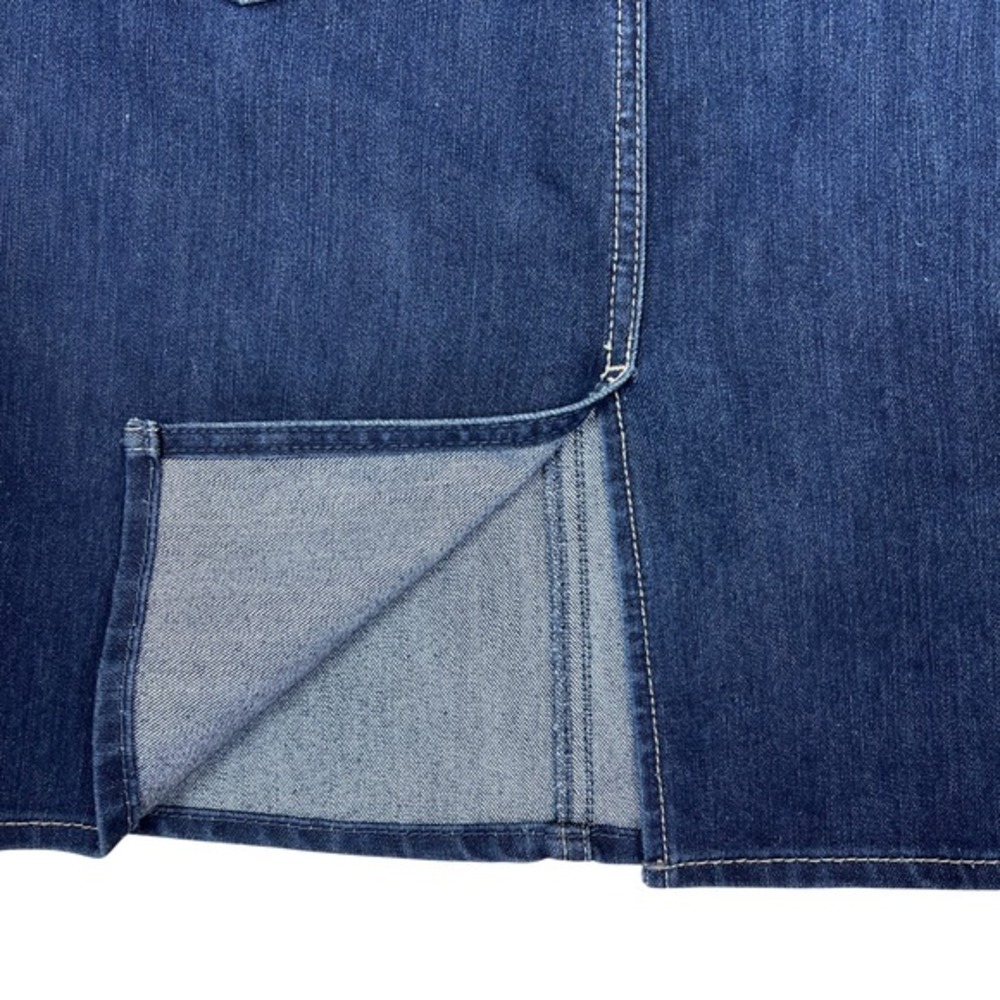 Levis Denim Jean Pencil Skirt Sz 8 Dark Wash Stretch 2010s Classic Trendy Grunge - Picture 7 of 11